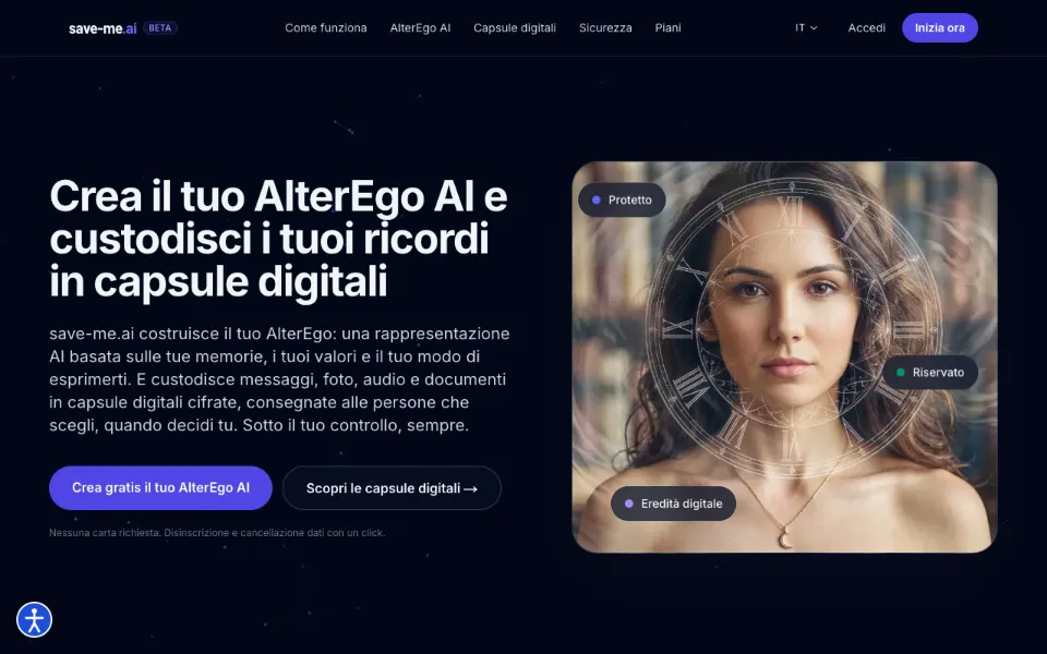 The save-me.ai home page